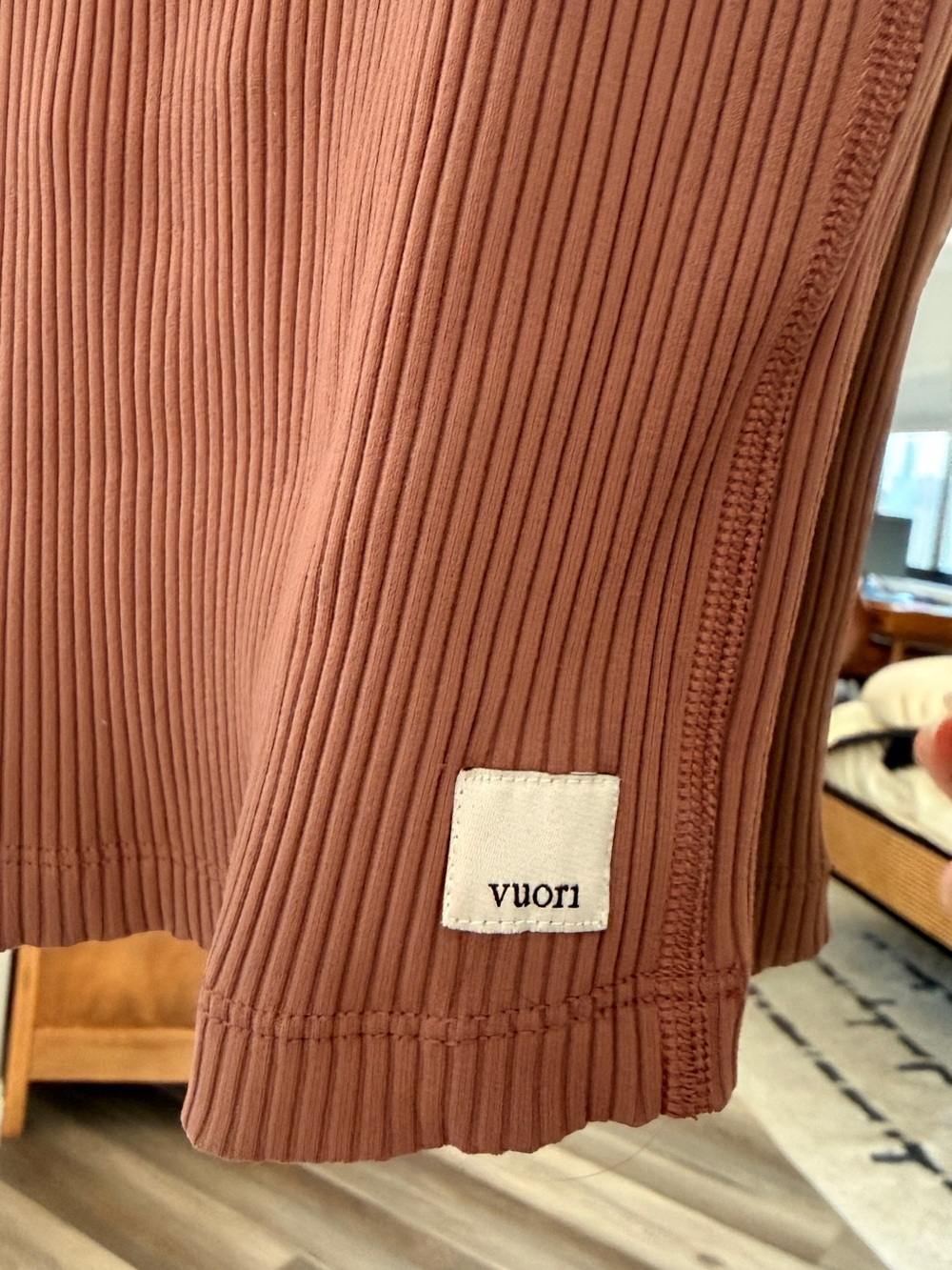 Vuori Ribbed Crossback Tank Top - Mauve - Picture 2 of 7
